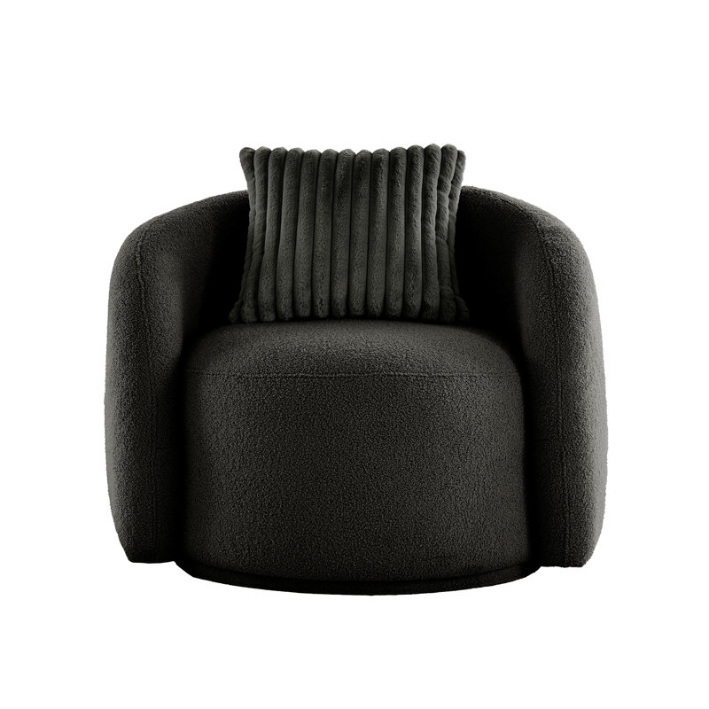 Chaise d'appoint Doniphan Modern Boucle, Tissu noir