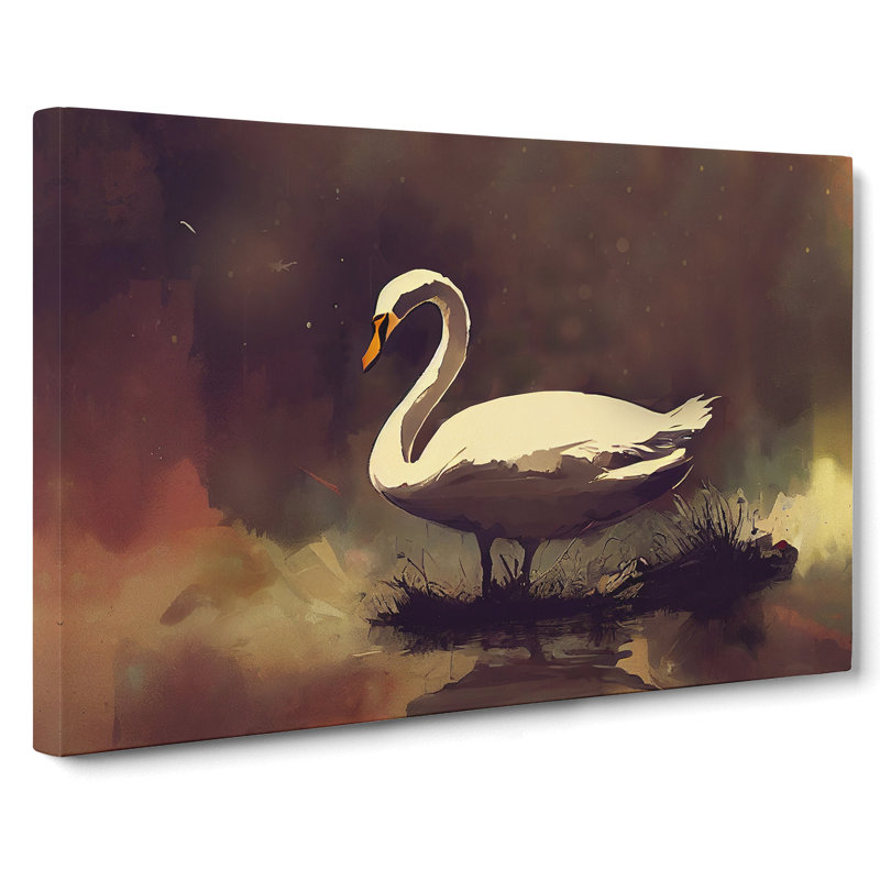 Swan Art Painting Vol.3 - Wrapped Canvas, 35cm H x 50cm W x 3cm D
