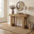 63 Inch Long Farmhouse Console Table with Storage, Solid Wood with Natural Grain for Entryway, Living Room, and Hallway in Natural Wood Finish