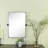 Aura Rounded 36" H x 24" W Small Rectangular Pivoting Metal Framed Wall Mounted Bathroom Vanity Mirror in Matte Black-72292227-72292225
