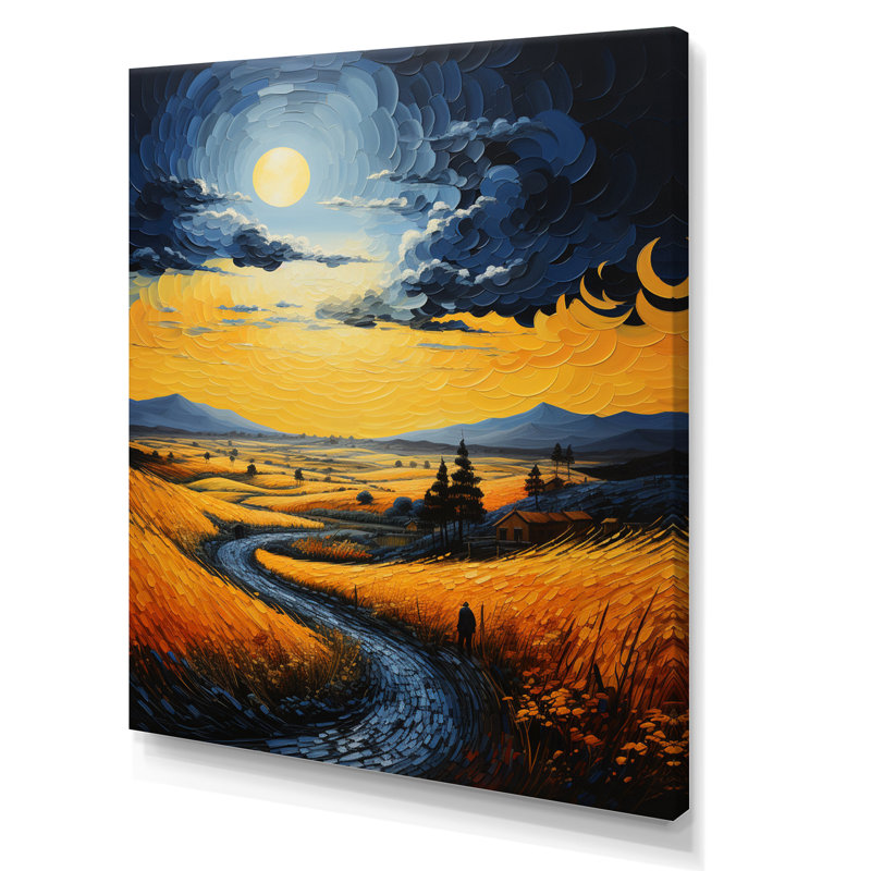 «Countryside Wheat And Sky IV», reproduction d'art sur toile, H 20 po x l 12 po x P 1 po, Toile tendue