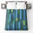 Blue Green Vertical Rectangles Quilted Bedspread All Sizes-126077996