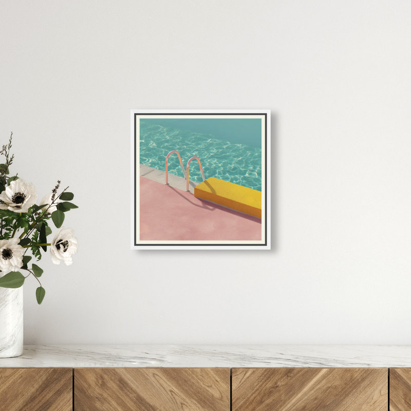 Poolside Symmetry II Print by Oliver Gal, 13"H x 13"W, White Floater Frame
