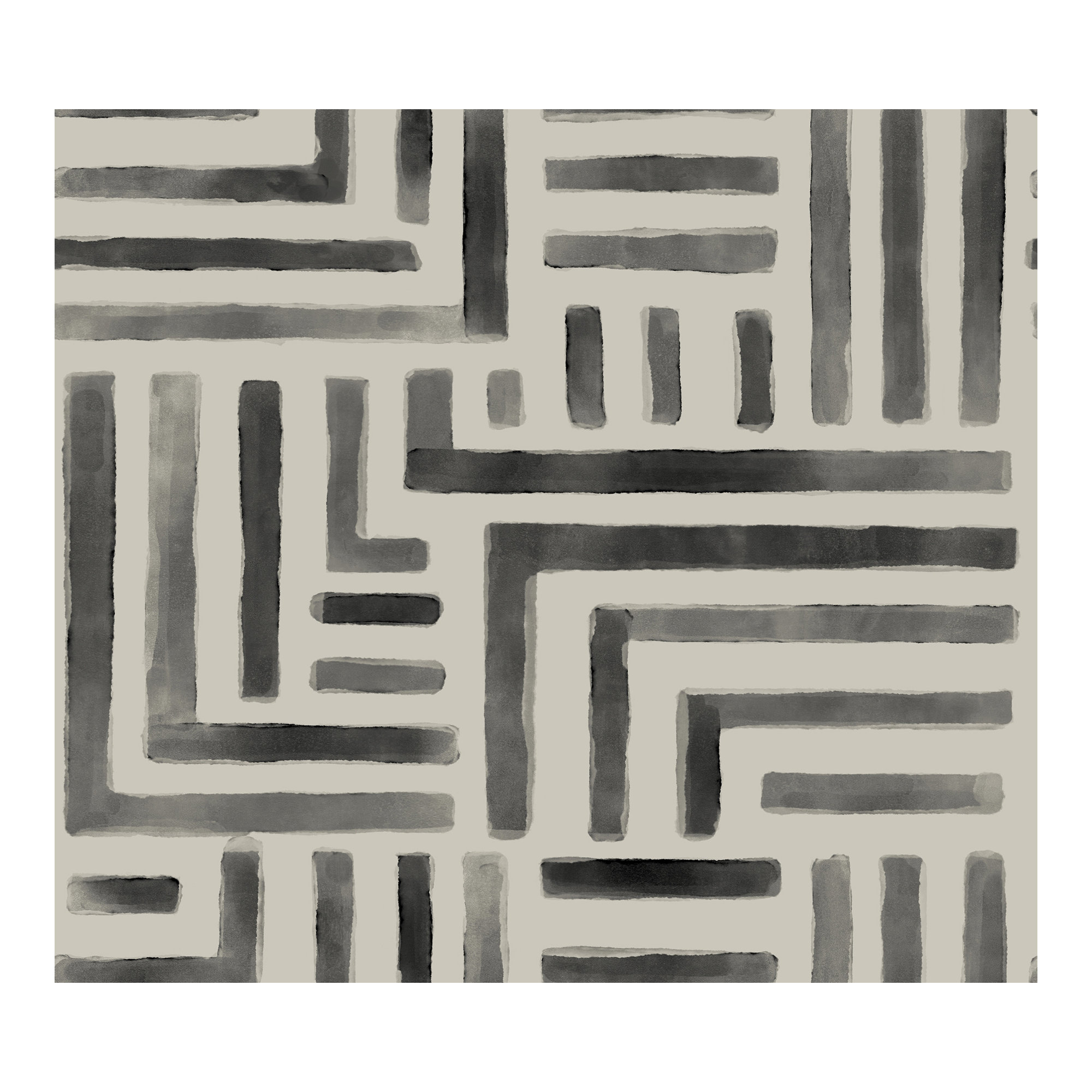 Unpasted Abstract Wallpaper, Gray