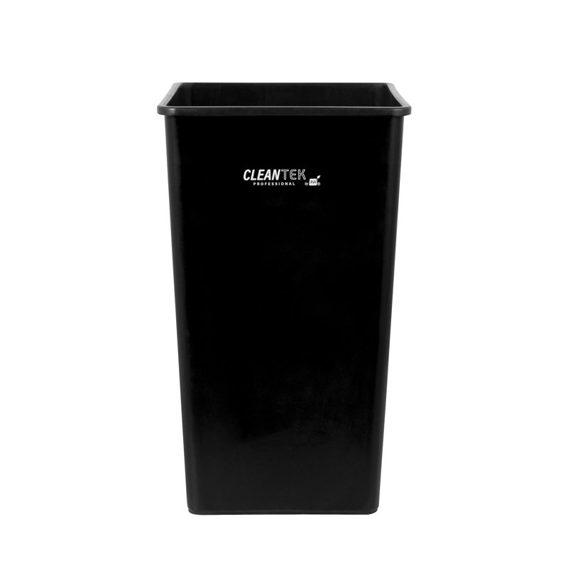Poubelle de 50 gallons Tek Professional, 1 poubelle carrée en plastique noir résistante à l'espace pour restaurant, pour espace commercial, bureau, magasin, restaurant, etc.