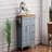52'' Kitchen Island with Drop Leaf, Embossed Texture Kitchen Island on Wheels with Spice Rack, Towel Rack, 2 Doors and 5 Drawers, Kitchen Storage Cart with Adjustable Shelf for Kitchen, Blue Grey-1251507761