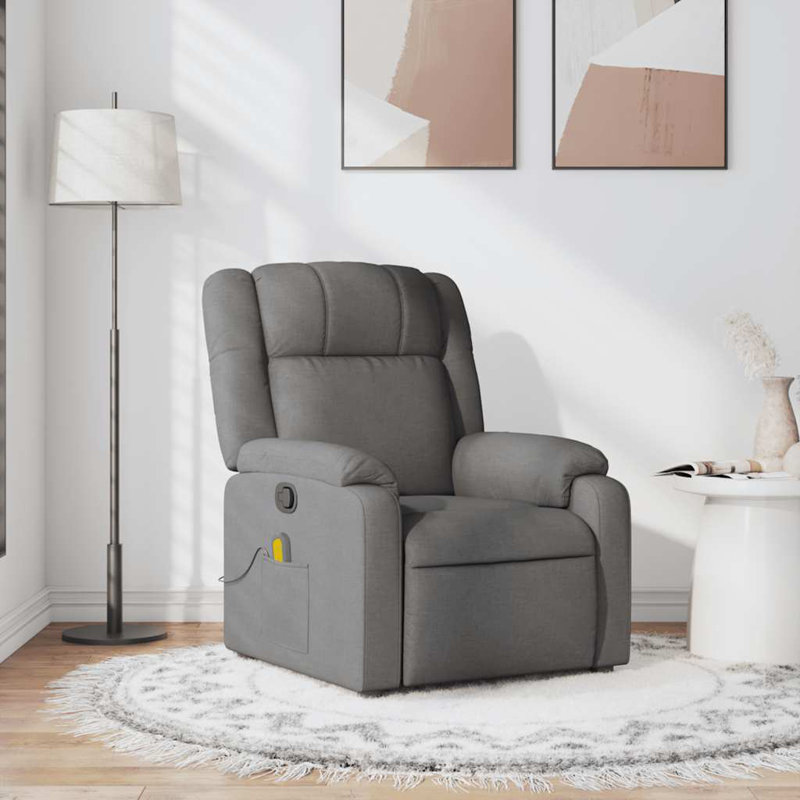 Fauteuil de massage inclinable gris foncé, Gris