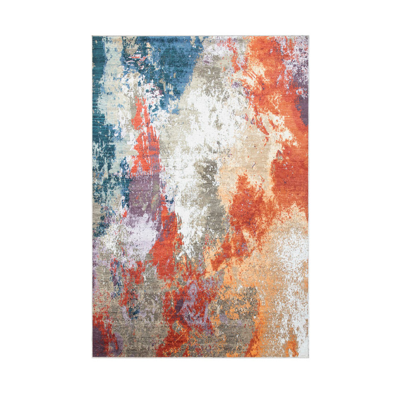 Premium Non-Slip Area Rug, 5.2 x 7.5 Feet, 100% Polyamide | 850 g/m², 0.08 in Pile Height, Machine Washable, Easy to Clean, Durable Digital Print Design | Perfect for Living Room, Bedroom, and Dining Areas