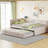 Full Size Upholstered L-Shaped Upholstered Daybed With Twinsize Pop Up Trundle And USB Ports-270624188