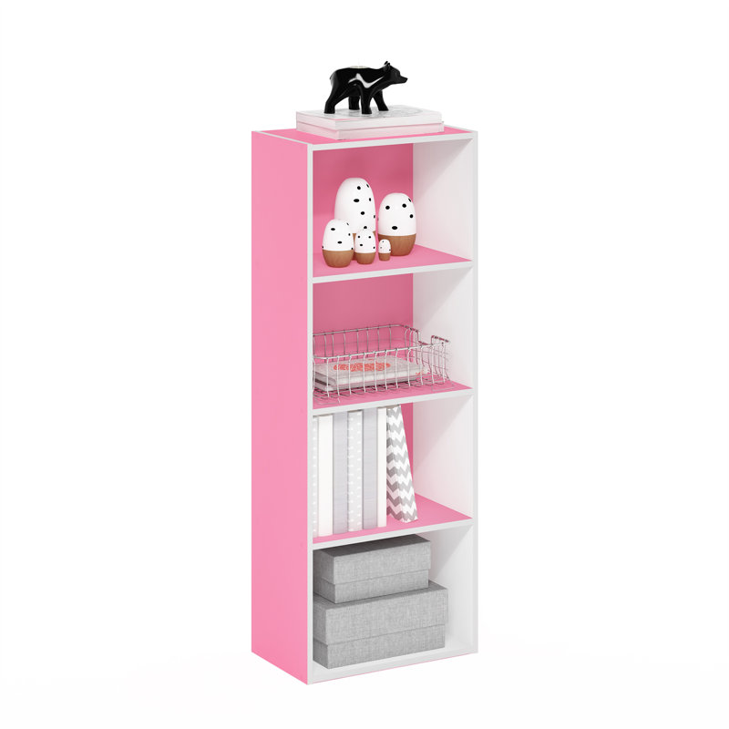 Cannice Bookcase, Pink, (4 Shelves) 41.7" H x 15.6" W x 9.3" D