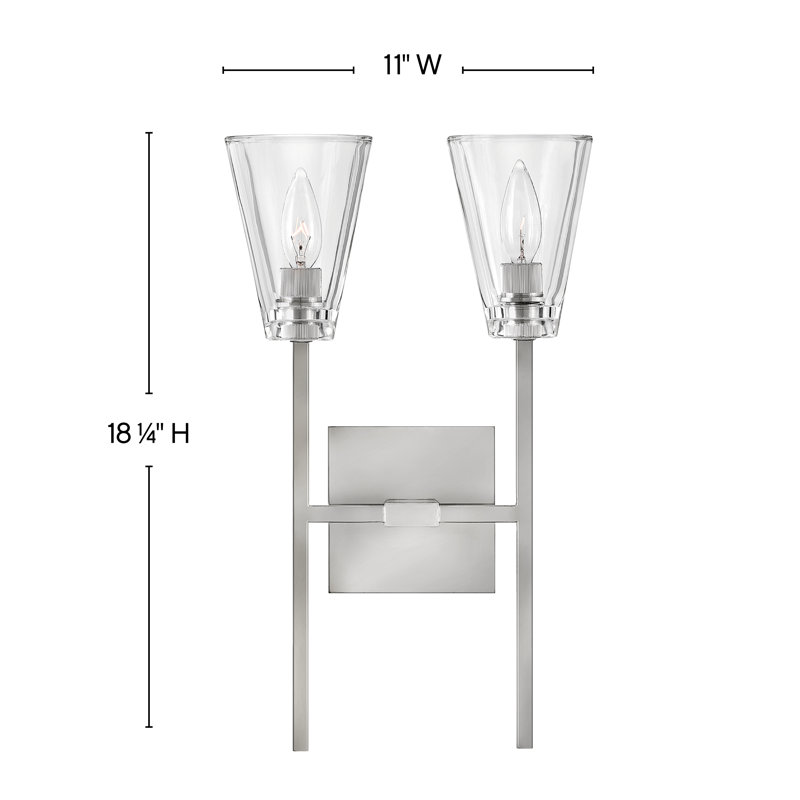 Auden Large Two Light Bath Vanity, Polished Nickel
