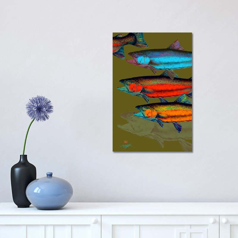 Multi-Colored Fish by Dean Crouser - Print on Canvas, Wrapped Canvas, 30.48 cm H x 45.72 cm W