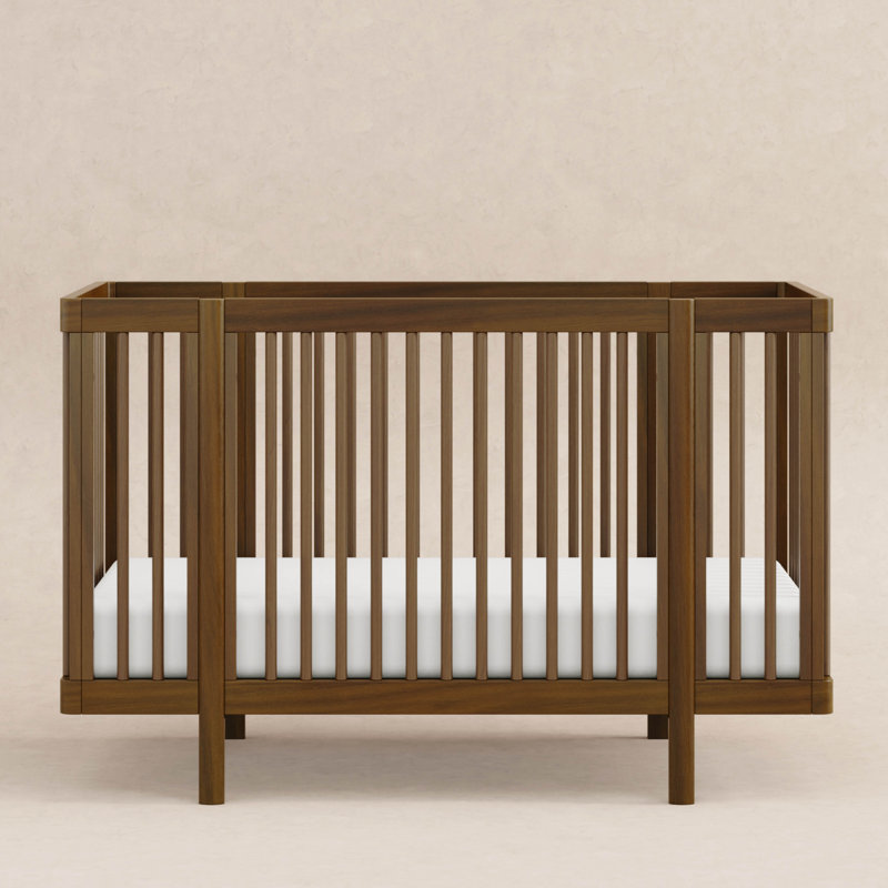 Natural Walnut 8-in-1 Convertible Crib with Rounded Spindles