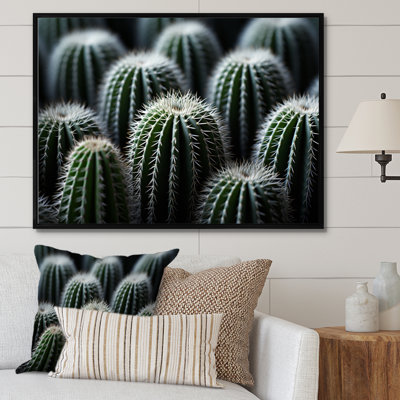 Vert, blanc, cactus, sublime minimalisme - impression