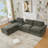 U Shaped Modular Sectional Sofa With Storage Console & Wireless Charging-1396069898
