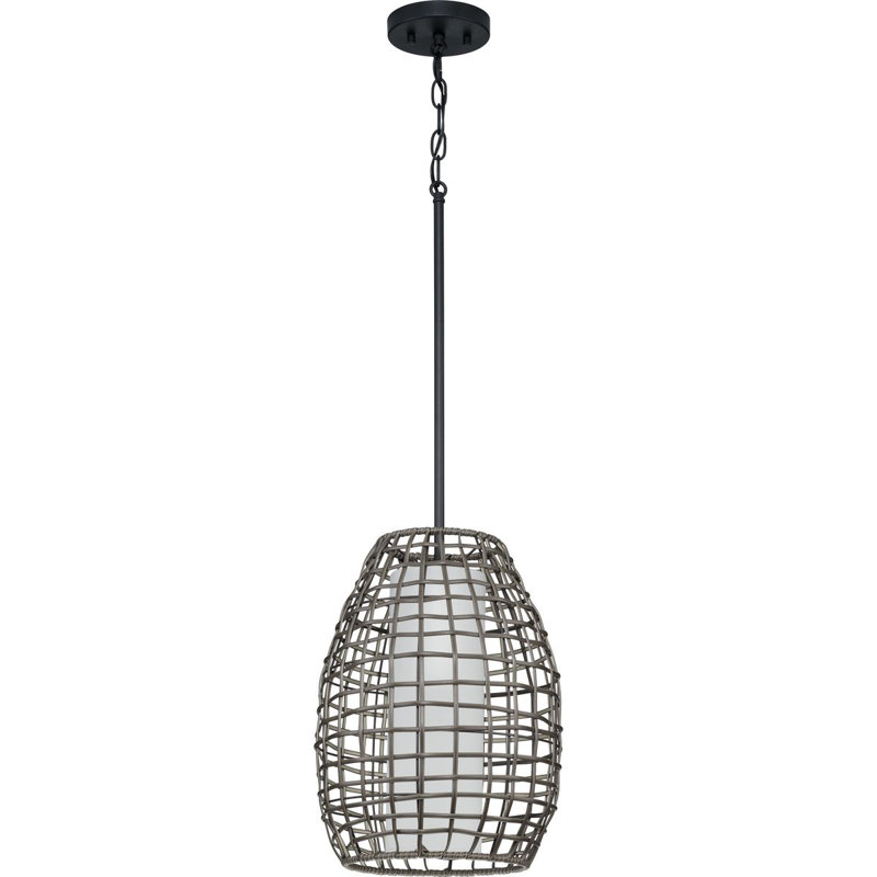 Luminaire suspendu géométrique simple à 1 lumière, Noir mat