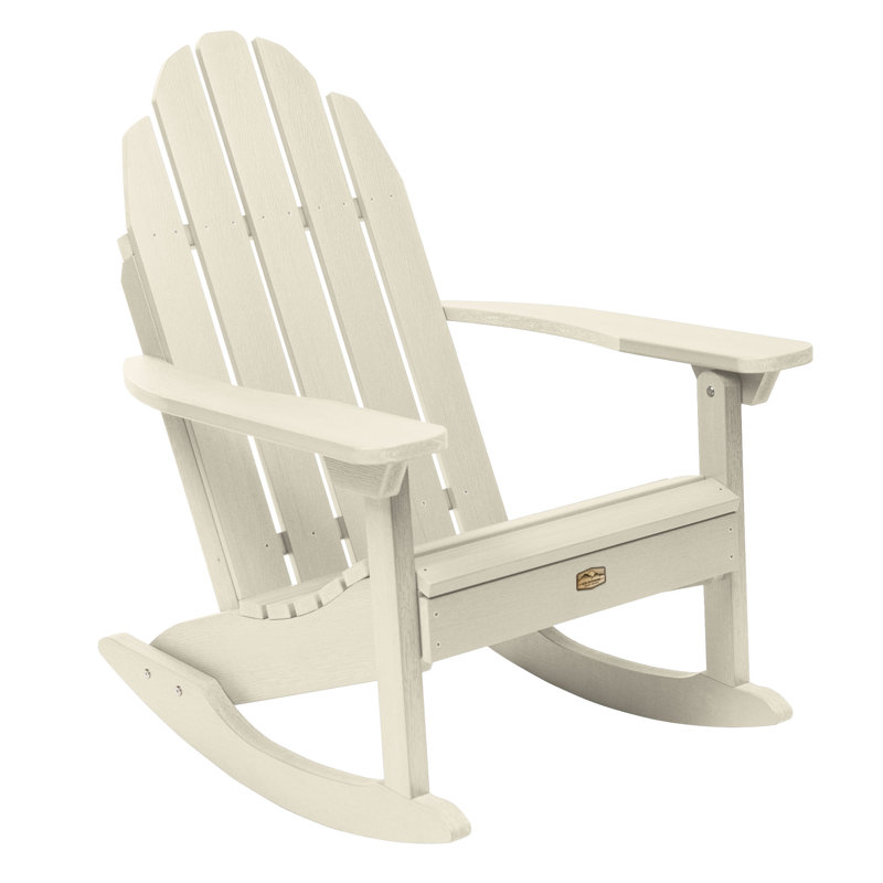 Chaise berçante en plastique Natoli, Blanc délavé