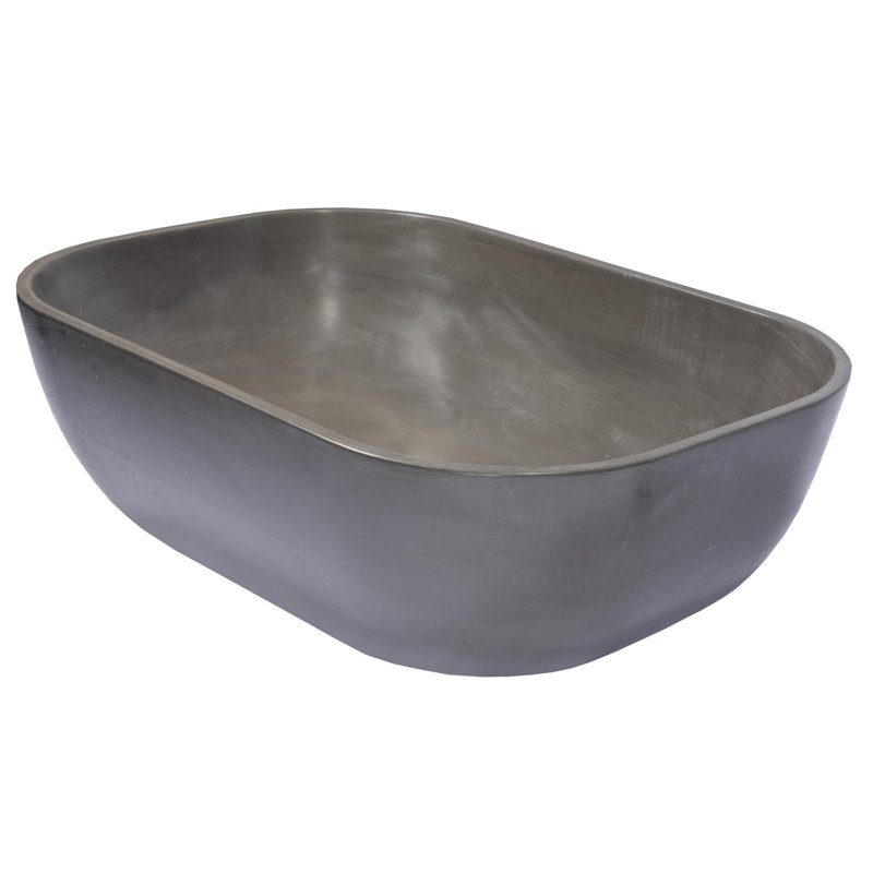 Lavabo de salle de bain vasque rectangulaire en béton, Gris anthracite