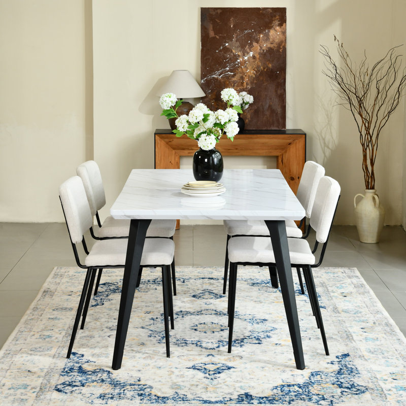 George Oliver 5 Pieces Dining Table Set 63" Rectangular Dining Table ...
