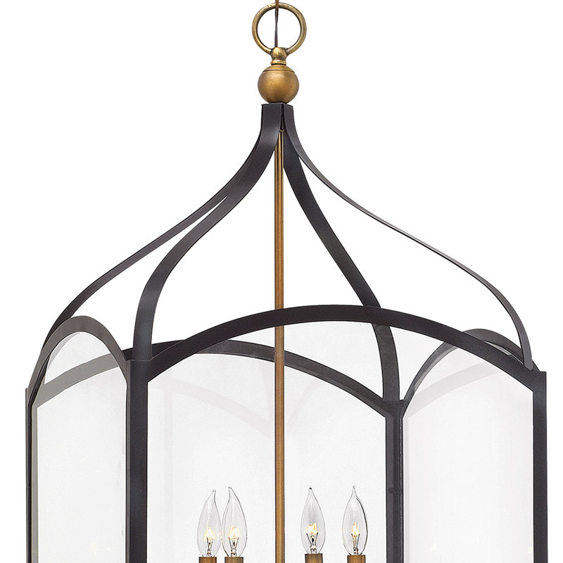 Hinkley 8-Light Two-Tier Open Frame Foyer Chain-Hung Rectangle Chandelier, Bronze