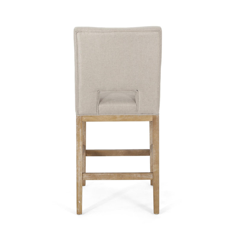 27 Inch Counter Stools, Set of 2,Fabric, Counter Stool (27" Seat Height), Cream