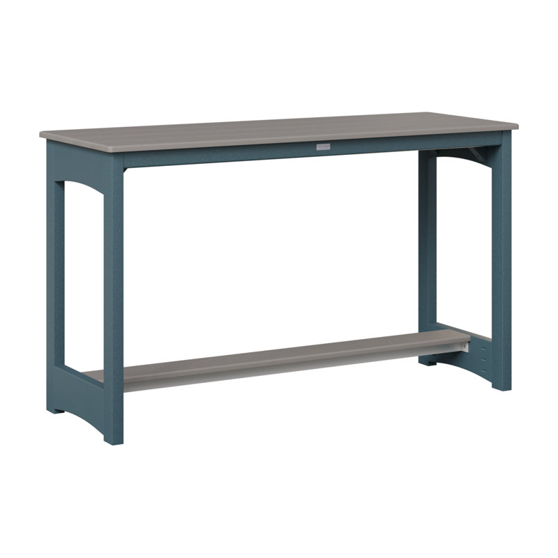 Balcony Outdoor Bar Table, Slate, 35.5" H x 60" W x 22" D, Light Gray
