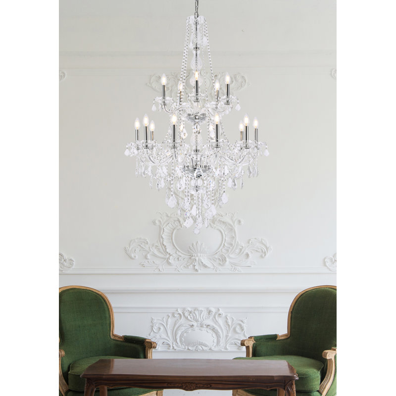Lustre classique / traditionnel à lumières de style bougie Lincolndale, Coupe royale, Chrome / Tek doré, 25