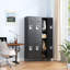 Casiers en métal 72 po avec serrure de 72 po, armoire à 6 portes pour divers besoins, casiers noirs, espace de rangement suffisant pour les employés, différents espaces convenables,
