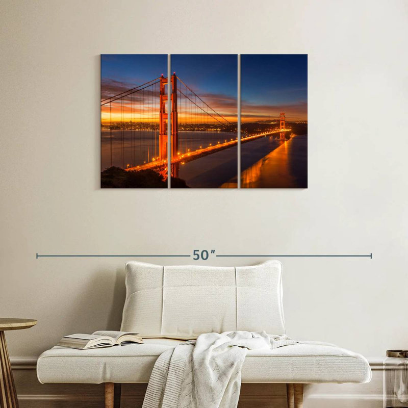 Lilie Lights Along Golden Gate Bridge, 24" H x 38" W
