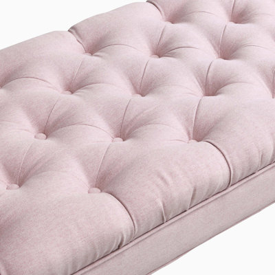 Banc capitonné à boutons avec accoudoirs roulés, repose-pieds multi-usage pour la chambre à coucher, le salon et le vestibule