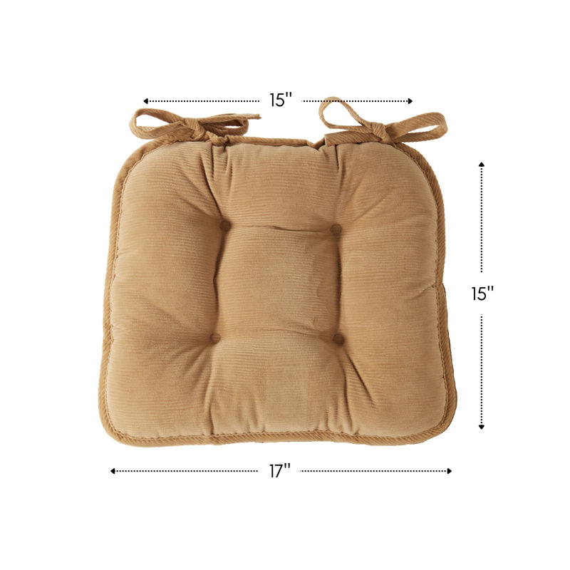 Coussin de siège d'intérieur réversible en velours côtelé, Chamois