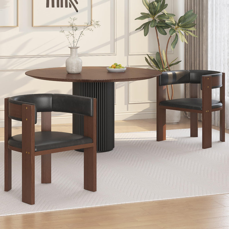 Modern PU Leather Upholstered Dining Chairs Set of 2