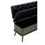 Banc de rangement noir en métal avec similicuir capitonné, 54 po x 19 po x 31 po