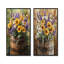 Fleurs sauvages et lavande dans un tonneau de ferme I - Collection de 2 panneaux décoratifs floraux-322000283-322000286