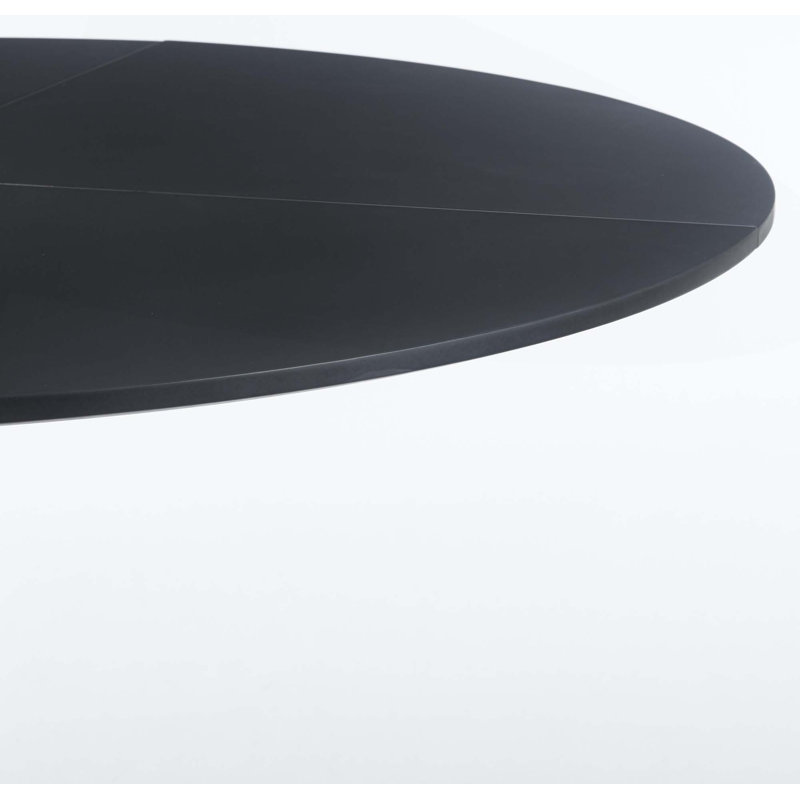Table de salle à manger 47,2 pouces, 29.13"H x 47.24"W x 47.4"D , Noir, Noir