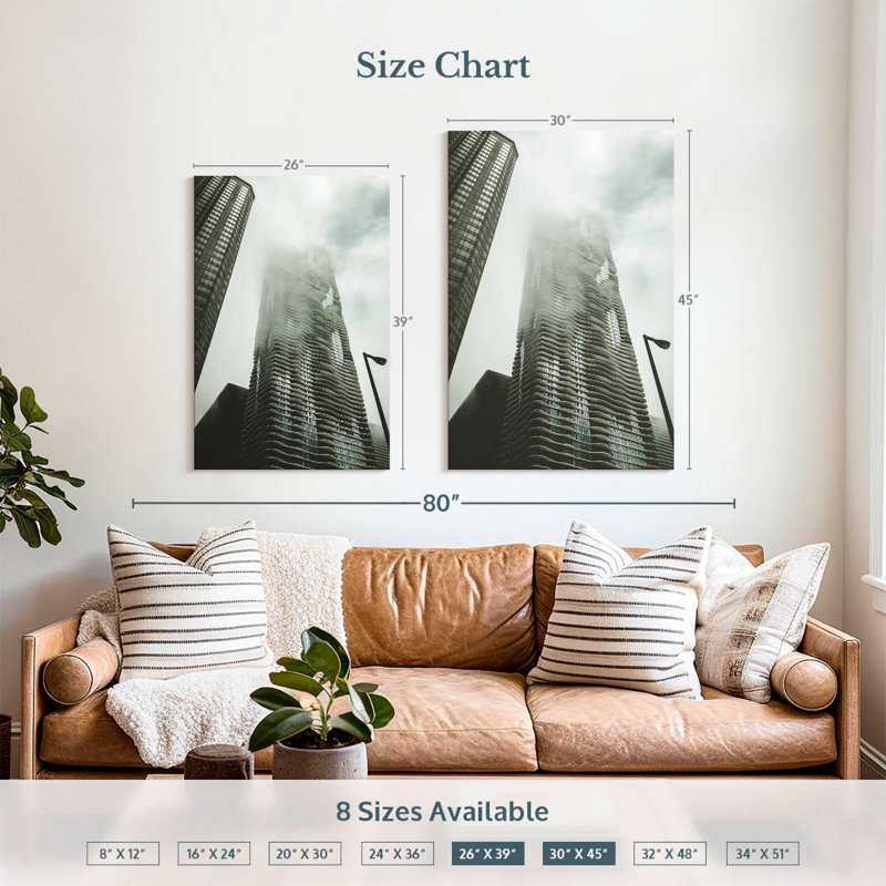 Lilie Chicago Skyscraper, 39" H x 26" W
