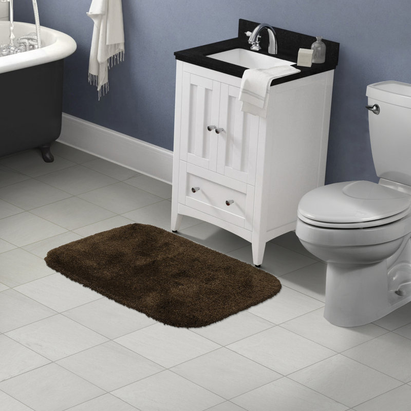 Billy-Dean Nylon Bath Rug with Non-Slip Backing, 24" W x 40" L, Chocolate