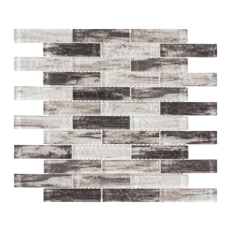 Giovan 1-in. x 4-in. Brick Joint Wood Look Matt Glass Wall & Floor Mosaic Tile, Jorell
