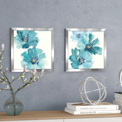 « bleu cosmos iii », ensemble de 2 reproductions d’art encadrées