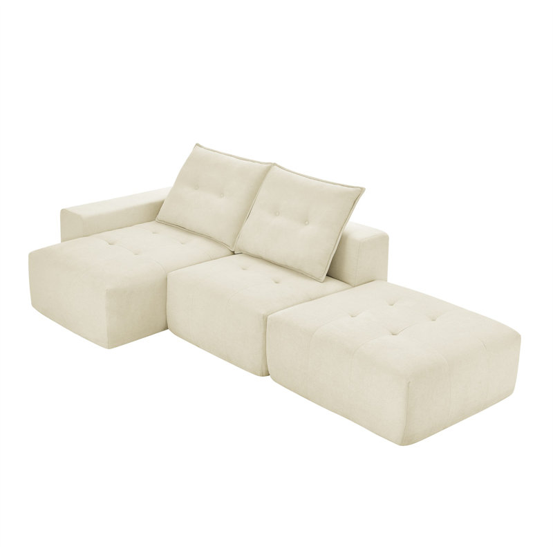 Canapé modulaire rembourré 108 po Barden, Lin beige