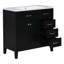 Ensemble de meuble-lavabo 36 po avec lavabo, armoire de salle de bain noire avec tiroirs, structure solide et panneau de fibres à densité moyenne-1006267693