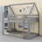 Low House Bunk Bed with Integrated Ladder-1553496721