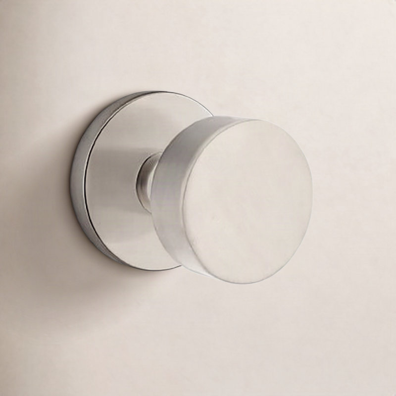Passage Round Knob with Disk Rose, Satin Nickel