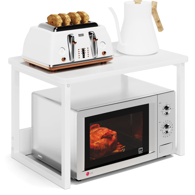 Brucha 17.25'' Steel Standard Baker's Rack with Microwave Compatibility, White