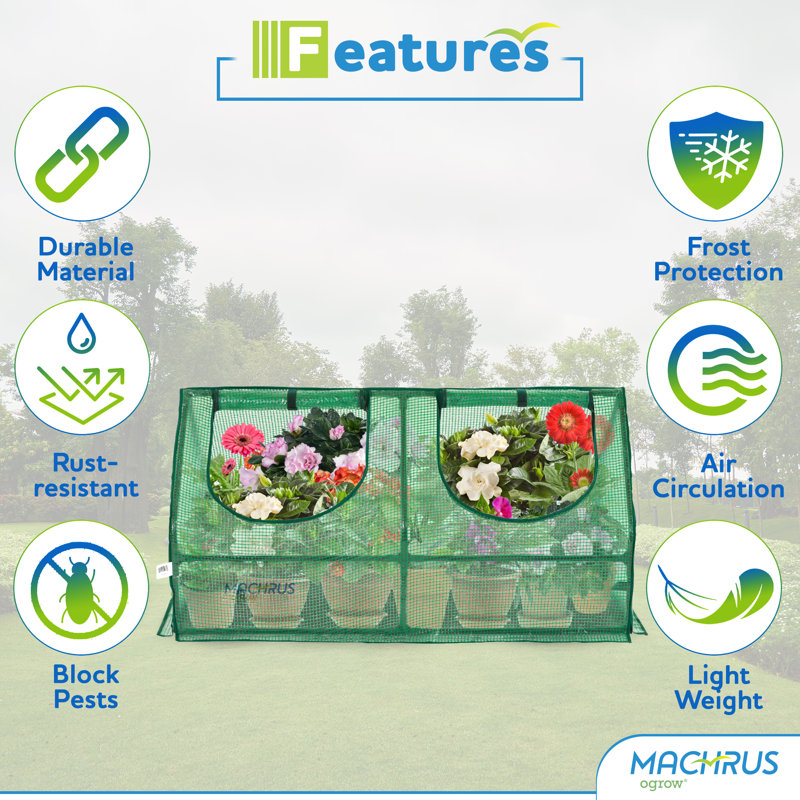 Machrus Ogrow Compact Outdoor Seed Starter Greenhouse Cloche With PE Protection Cover