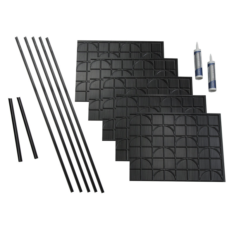 Panneau mural 3D 24,25 po x 18,25 po, Onyx brossé