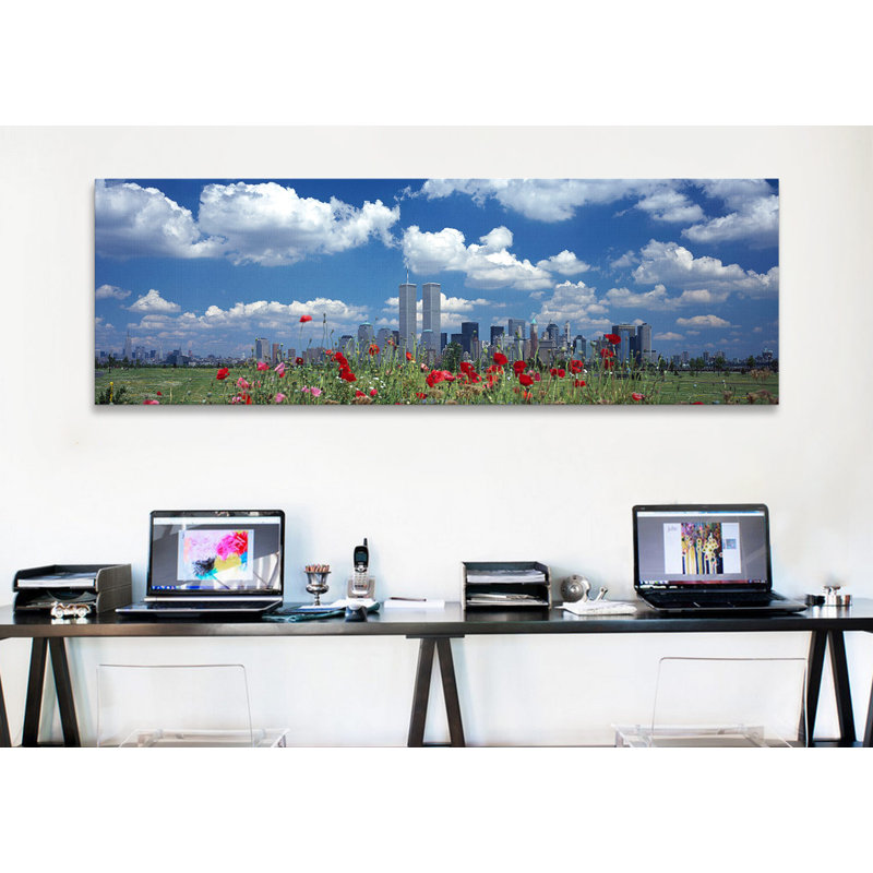 «Manhattan, Twin Towers, New York City», reproduction de photo sur toile, H 20 po x l 60 po x P 1,5 po, Toile tendue