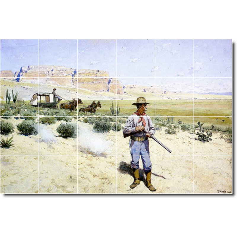 Carreau de céramique décorative 36 po x 24 po 6 po x 6 po, Western 03254