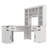 L-Shaped Computer Desk With Drawers, Cabinets & 11 Shelves, Power Outlet For Home Office & Study, White-412569743