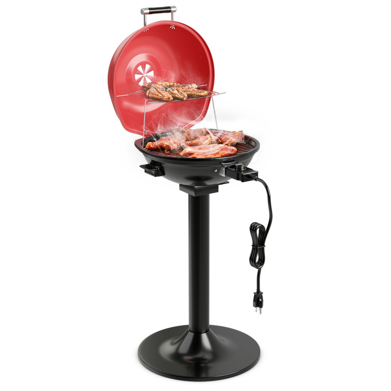 Barbecue électrique sur pied Topbuy, Rouge / noir